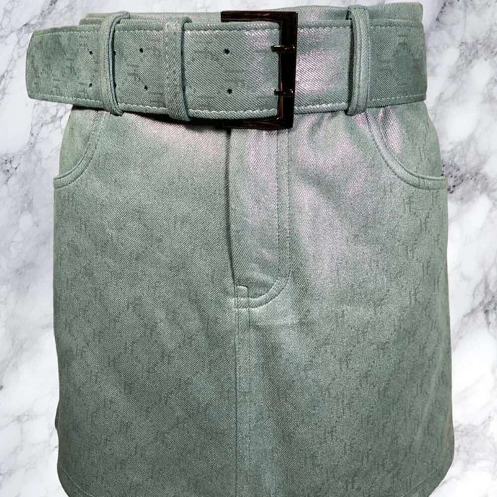 Superdown Kiki Mini Skirt - Metallic Blue